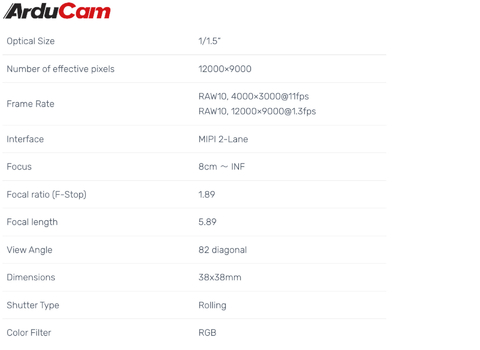 ArduCam Camera 108MP USB 3.0 Sensor Sony IMX477 Foco Motorizado Compatível com todas Plataformas - loja online