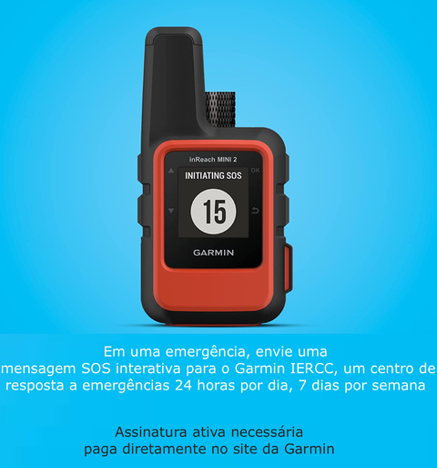 Garmin inReach Mini 2 Compact Satellite Communicator | + Mini Dive Case | + BackPack | Hiking Handheld | Comunicador via Satélite e Navegação GPS | Mensagens bidirecionais | 100% de Cobertura Global via Satélite com Iridium | SOS Interativo Global Bidirecional | Rastreamento e Compartilhamento de Localização | 14 Dias de Bateria