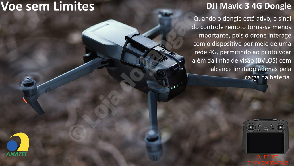 DJI Mavic 3 4G Dongle , 2 Módulos 4G + Kit de Instalação , Compatível com o DJI RC PRO - Loja do Jangão - InterBros