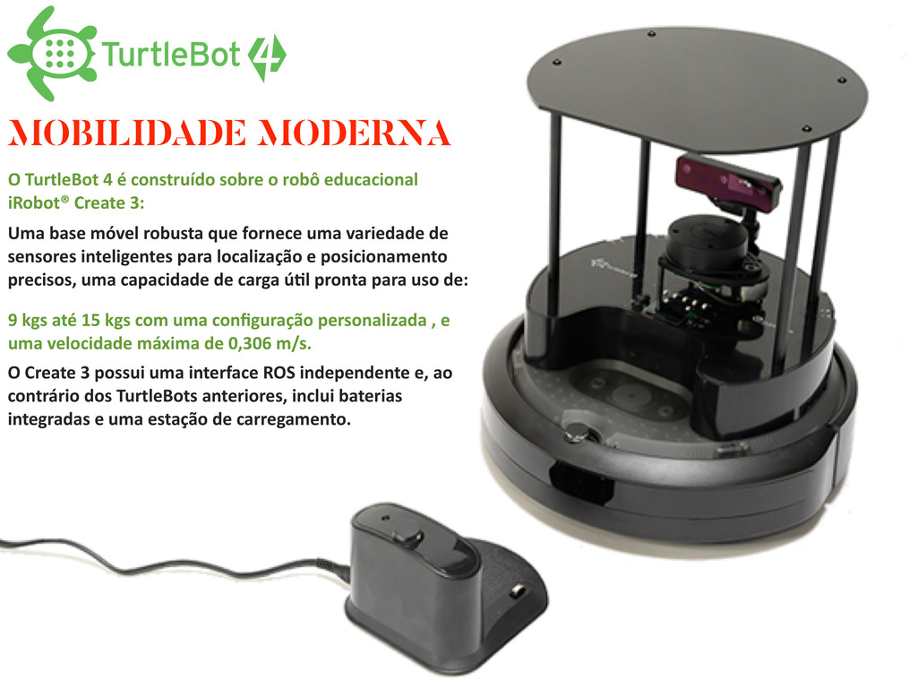 Imagem do Clearpath Robotics TurtleBot 4 , Raspberry Pi 4 ROS 2 , Open Robotics , Plataforma Robot Educacional iRobot Create 3