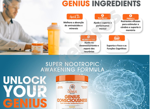 Genius Consciousness Suplemento Alimentar de Cogumelos Lion's Mane (Juba de Leão) Super Nootrópico 79 gramas na internet