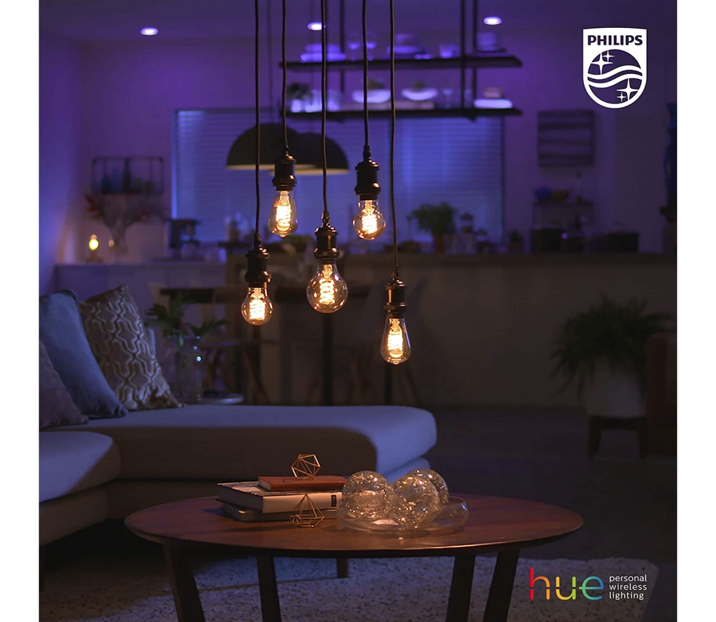 Philips Hue White Ambiance Dimmable Smart Filament G40 l Lâmpada Globo Gigante l LED de Filamento Vintage l 2ª Geração l Mais Brilhantes l Branco Quente a Branco Frio | Compatível com Alexa, Apple Homekit & Google Assistant | Funciona com Bluetooth e/ou com a Hue Bridge