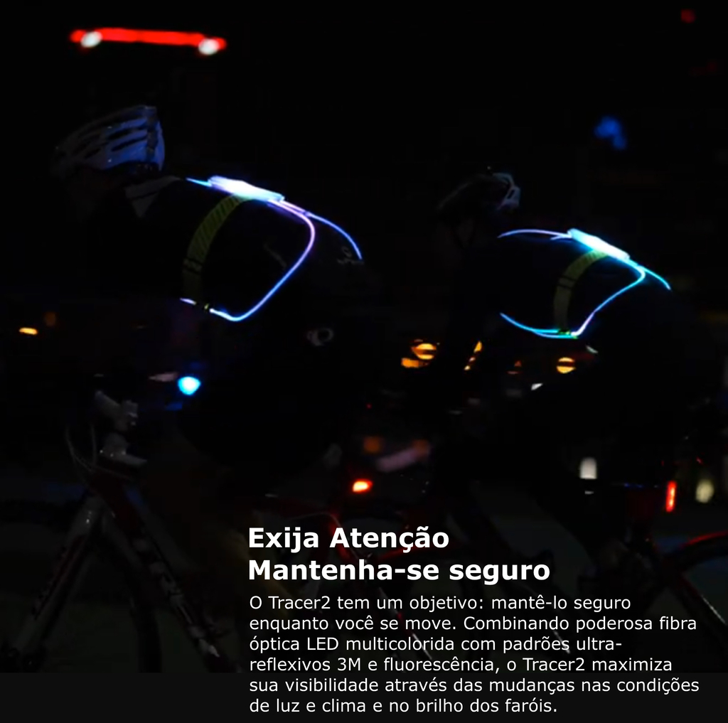 Noxgear Tracer 2 360º Colete USB Reflexivo Multicolor Iluminado Fibra Ótica Para Corrida e Ciclismo - loja online