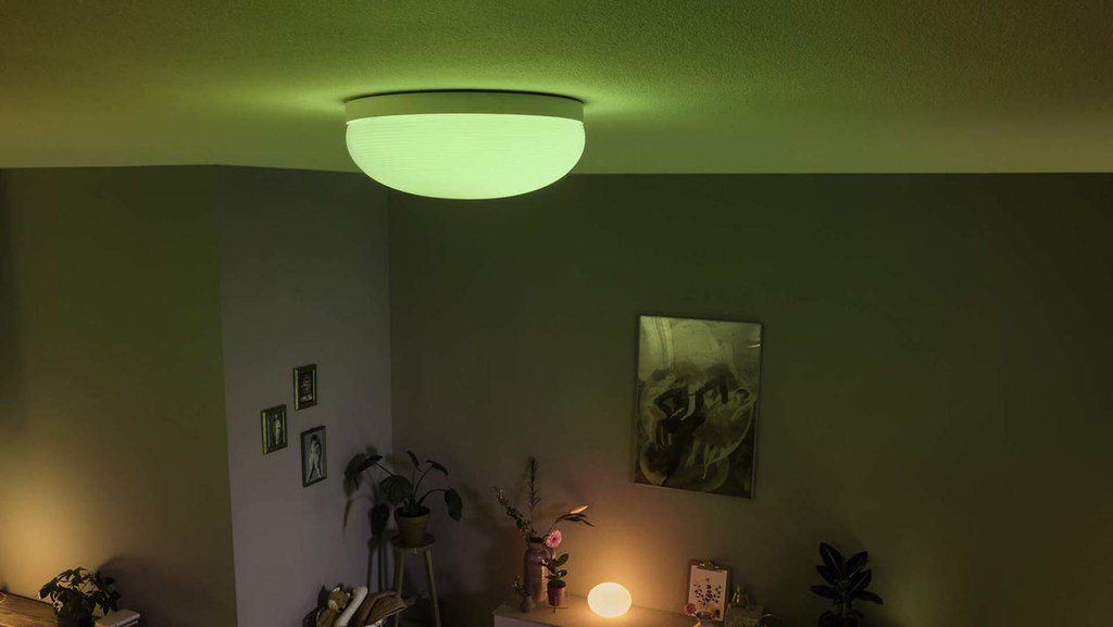 Philips Hue White & Color Ambiance Flourish Ceiling Light l 2ª Geração l Luminária de Teto Inteligente Plafon l Bluetooth e WiFi l Alto Fluxo Luminoso 2.250 lumen l LED Integrado l Compatível com Alexa, Apple Homekit & Google Assistant | Funciona com Bluetooth e/ou com a Hue Bridge