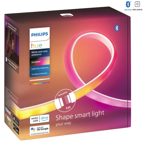 Nova Philips Hue Ambiance Gradient Lightstrip Nova Fita de LED Inteligente Extensão de 1 metro Kit com 3 na internet