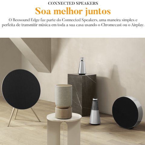 Imagen de Bang & Olufsen Beosound Edge l Cor Natural l Wireless Multiroom Speaker l Auto Falante Compacto True 360º l Desafia a Gravidade l 1ª Porta de Graves Ativa do Mundo l Incríveis 800W l Controle de Som Direcional l WiFi & Bluetooth l Chromecast & Google Assistant Integrados l Compatível com Apple 2 & Spotify Connect l Recomendado para áreas de 20m² até 120m²