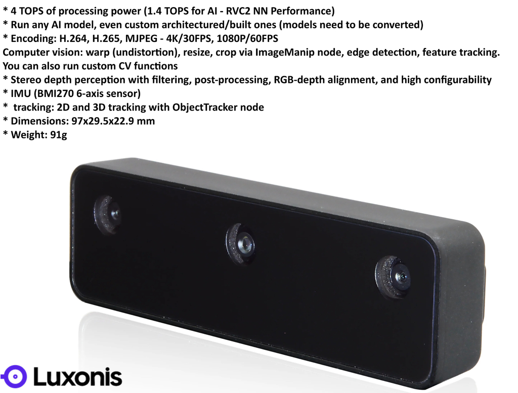 Luxonis Stereo Depth Camera OAK-D S2 A00498 , A00566 en internet