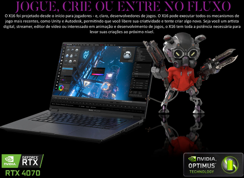 Imagem do ASUS ROG Flow X16 (2023) Laptop Tablet GV601VI-CS94