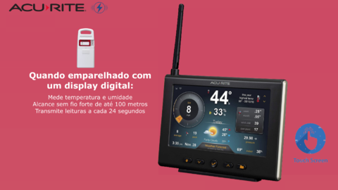 AcuRite 5-in-1 Estação Meteorológica Display Touch Screen de Alta Definição Sensor Raios Previsões by Dark Sky Compatível com Weather Underground WiFi - tienda online