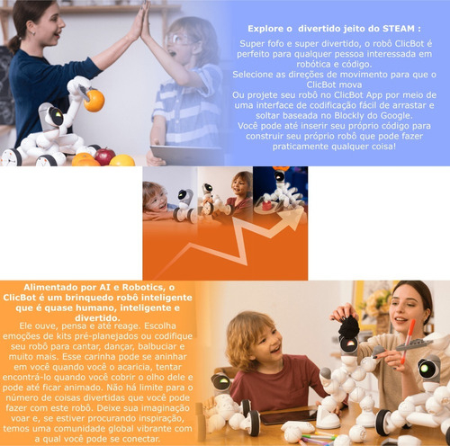 Clicbot Robô Modular Full Kit | Para se Divertir e Aprender Codificação | Programa Educacional STEM | APP Programável | Aulas Semanais Ao Vivo | Idade de + 8 anos e Adultos | Premiado o Melhor do Mundo - online store