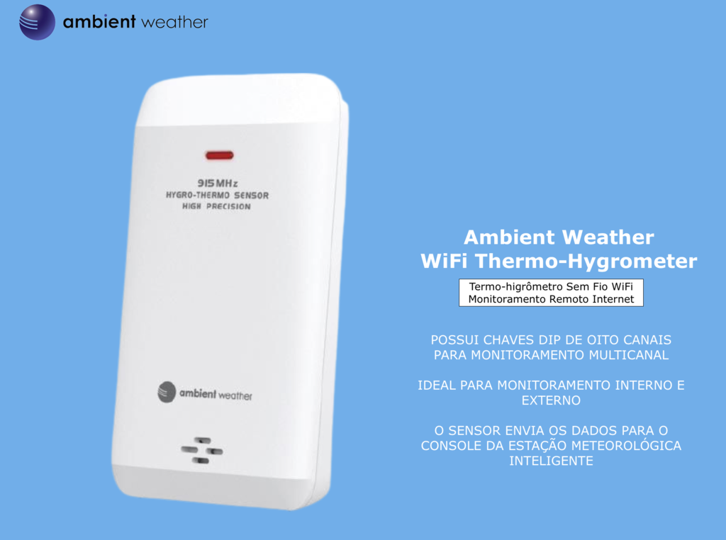 Ambient Weather Estação Meteorológica WiFi Controle Remoto para Piscinas e SPA com Termômetro Flutuante + Higrômetro Sem Fio Externo/Interno Compatível com Alexa - online store