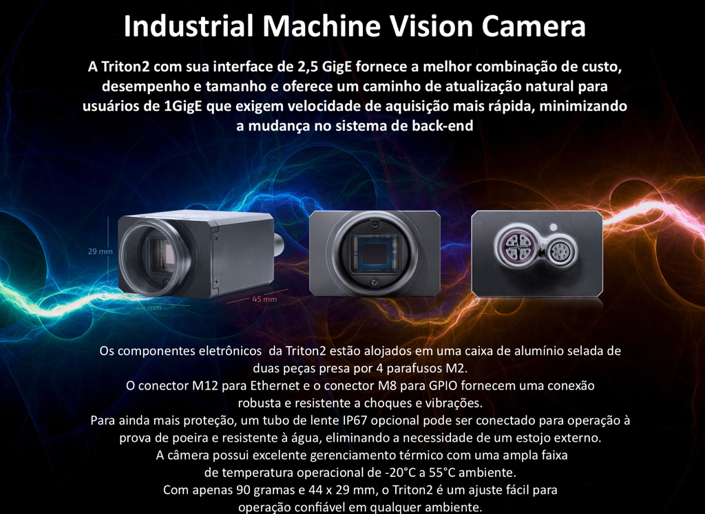 LUCID VISION LABS Triton2 2.5GigE Camera Color , 5.0 MP Sensor Sony IMX547 CMOS TRT051S-CC