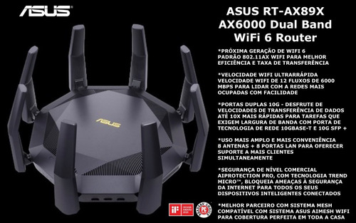 ASUS AX6000 WiFi 6 Gaming Router RT-AX89X O Roteador Gamer Mais Rápido do Mundo na internet