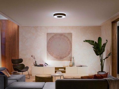 Philips Hue White & Color Ambiance Infuse l Smart Ceiling Large l Luminária Plafon de Teto Inteligente Grande l Feita para Espaços Maiores l WiFi e Bluetooth l Poderoso Fluxo Luminoso 3.700 lumen l LED Integrado l Compatível com Alexa, Apple Homekit & Google Assistant l Funciona com Bluetooth e/ou com a Hue Bridge - Loja do Jangão - InterBros