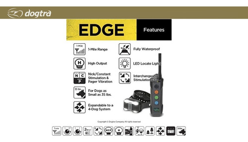 Imagem do Dogtra EDGE com Case de Transporte | Expansível para até 4 Cães | Projetada para Profissionais | Precisa e Robusta | Treinamento em Campo com até 4 Cães | Alcance de 1,6 Kms | A Prova D' Água