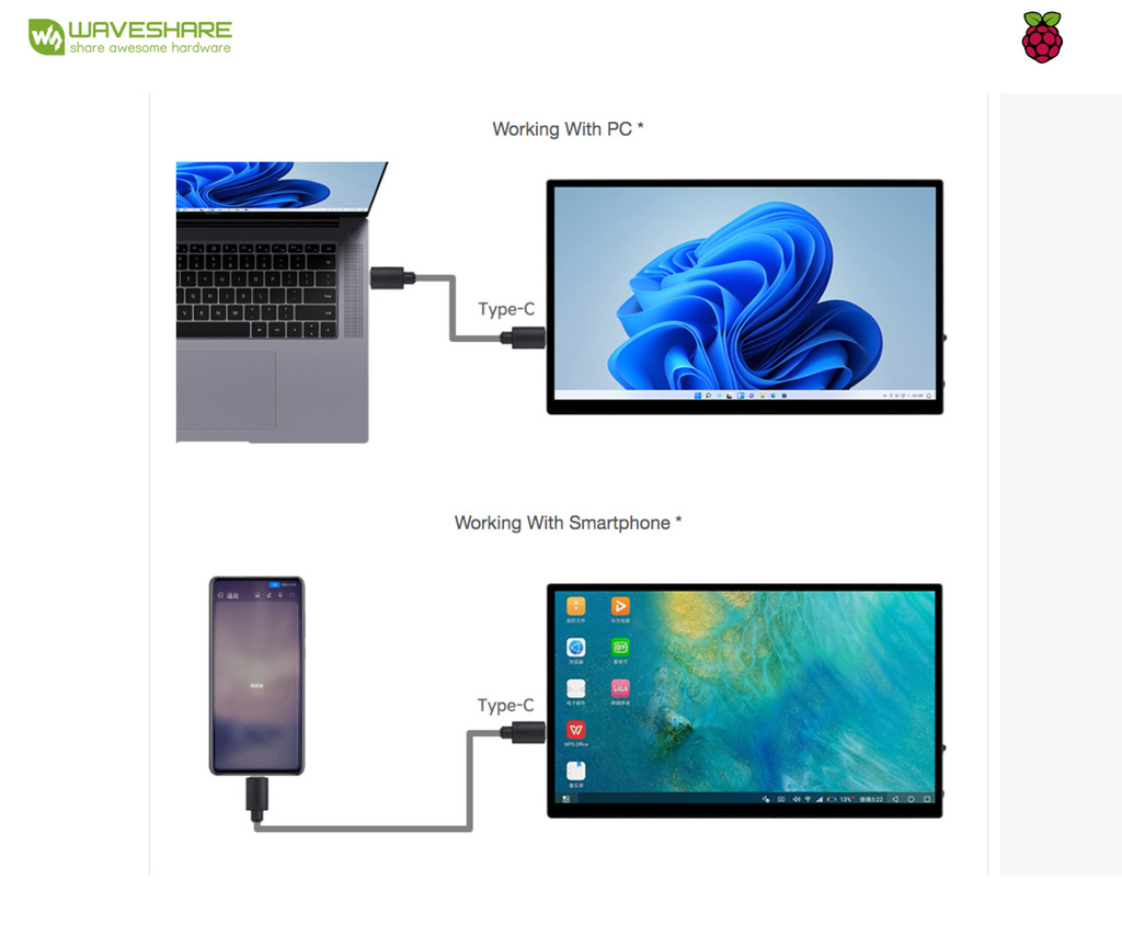 Image of WaveShare Display 13.3" 2K AMOLED Touch, 2560×1440, HDMI/Type-C Display Interface, Optical Bonding Toughened Glass Panel, Metal Case , Raspverry Pi , Jetson Nano , Jetson NX