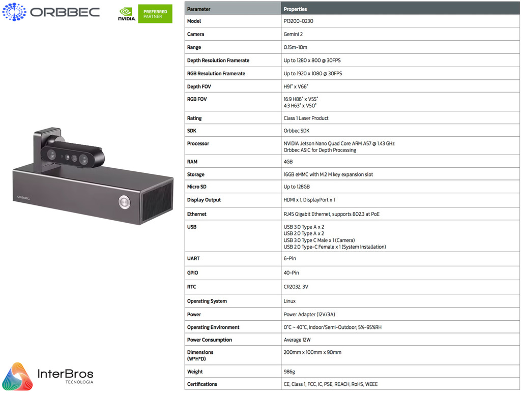 Imagem do Orbbec Persee N1 , Sterero Depth Camera , RGB Vision Integrated with NVIDIA Jetson Nano 4GB