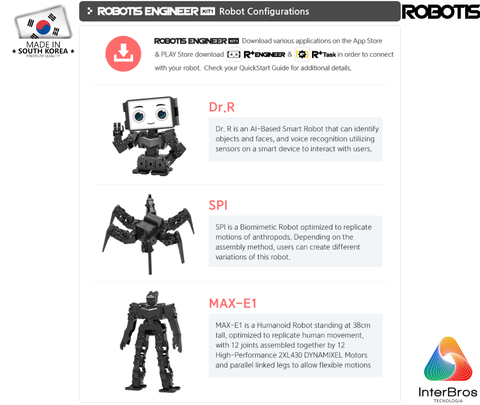 Robotis Steamcup Engineer Robot KIT 1 + KIT 2 , Developer Kit , Habilitado para IA , Educacional , Idade: 15+ - online store