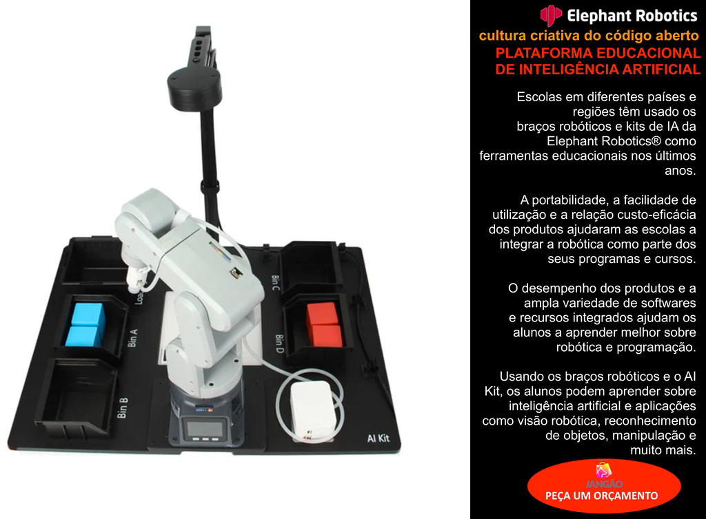 Imagem do Elephant Robotics Artificial Intelligence Kit 2023 For MyCobot/MyPalletizer/MechArm Robotic Arms , Educacional , Industrial , +8 anos