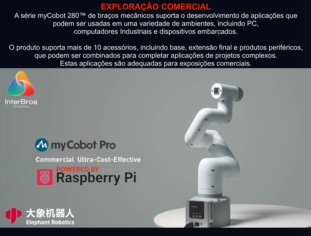 Elephant Robotics MyCobot 280 Raspberry Pi 2023 - 6 DOF , Collaborative Robotic Arm ( Raspberry Pi Version) , Educacional , Industrial , +8 anos