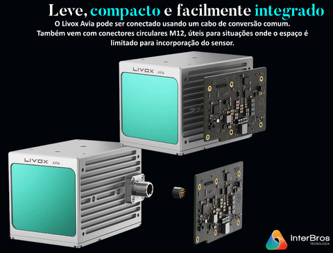 Livox Tech Avia Lidar + Livox Tech Three-Wire Aviation M12 Connector + AC Power Adapter