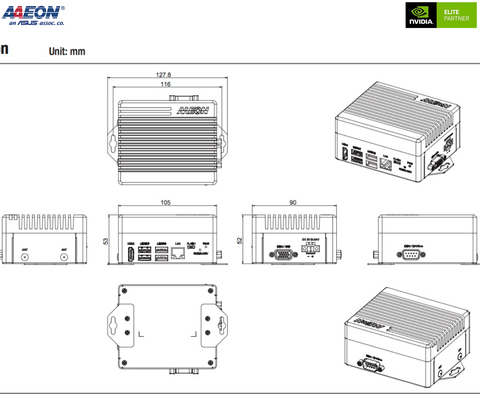 Imagem do AAEON ASUS BOXER-8651AI , Computador Industrial , NVIDIA® Jetson Orin(TM) NX 8GB