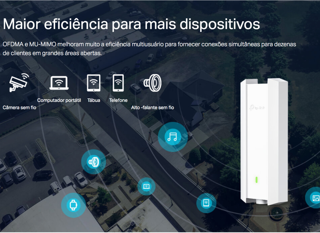 Imagem do TP-Link EAP650 Mesh Outdoor Omada True WiFi6 AX3000 Gigabit IP67 , Pronto para uso comercial, Alcance de até 300 mts