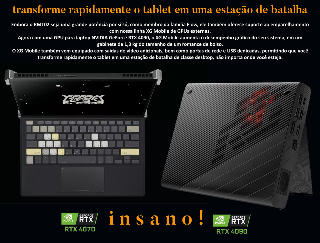 Imagem do ASUS ROG FLOW Z13 ACRNM LAPTOP TABLET NVIDIA GEFORCE RTX4070 GZ301VIC-RMT02