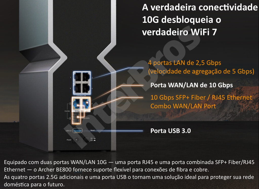 Imagem do TP-Link Tri-Band BE19000 WiFi 7 Router Archer BE800 280 m²