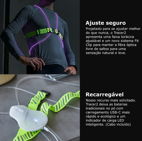 Imagem do Noxgear Tracer 2 360º Colete USB Reflexivo Multicolor Iluminado Fibra Ótica Para Corrida e Ciclismo