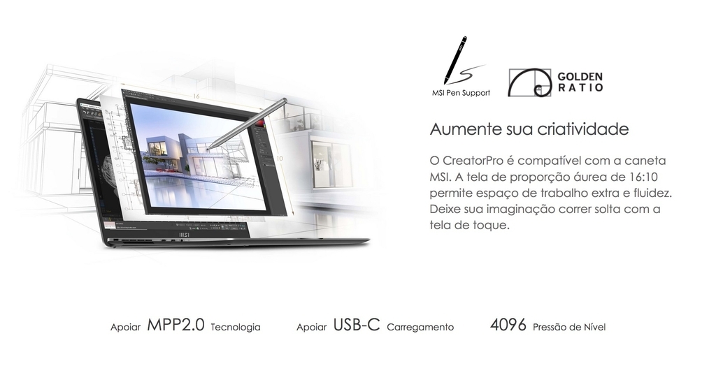 MSI 16" CreatorPro Z16P Multi-Touch Mobile Workstation for Professional Notebook de criação de conteúdo B12UMST-090 na internet