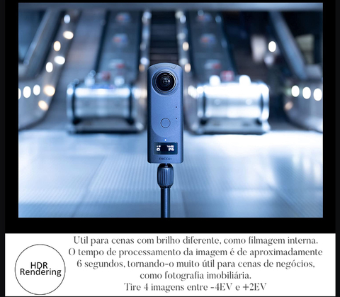 RICOH THETA Z1 51GB Câmera 360° l Dois sensores CMOS retroiluminados de 1,0 polegadas l Memória interna de 51 GB l Imagens de 23 MP l Vídeo 4K com estabilização de imagem l HDR, transferência sem fio de alta velocidade