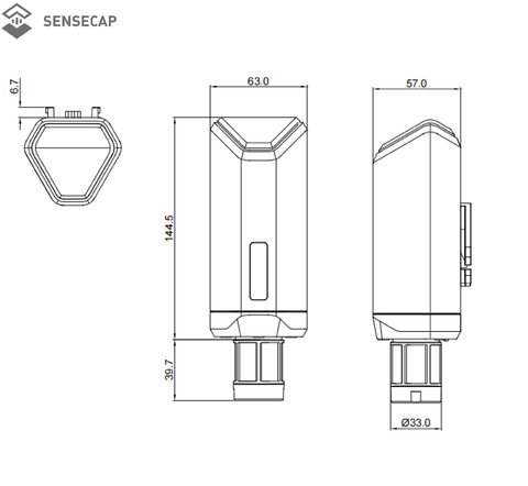 SenseCAP S2103 LoRaWAN CO2 Sensor de Qualidade do Ar, Medidor de CO2, Emissão de Carbono, Temperatura e Umidade Indoor & Outdoor - Loja do Jangão - InterBros