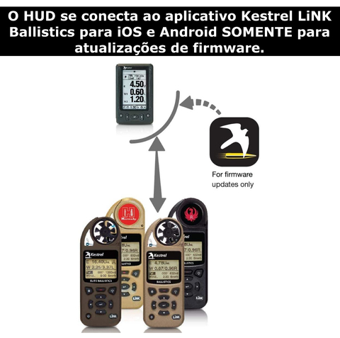 Kestrel Balístico 5700 Bluetooth Elite Calculadora Balística+ Kestrel HUD Heads Up Display 2.5" Bluetooth com Controle Remoto - loja online