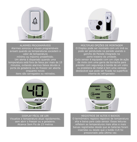 AcuRite Digital Wireless Fridge and Freezer | Para casa e restaurantes | Termômetro Sem Fio na internet