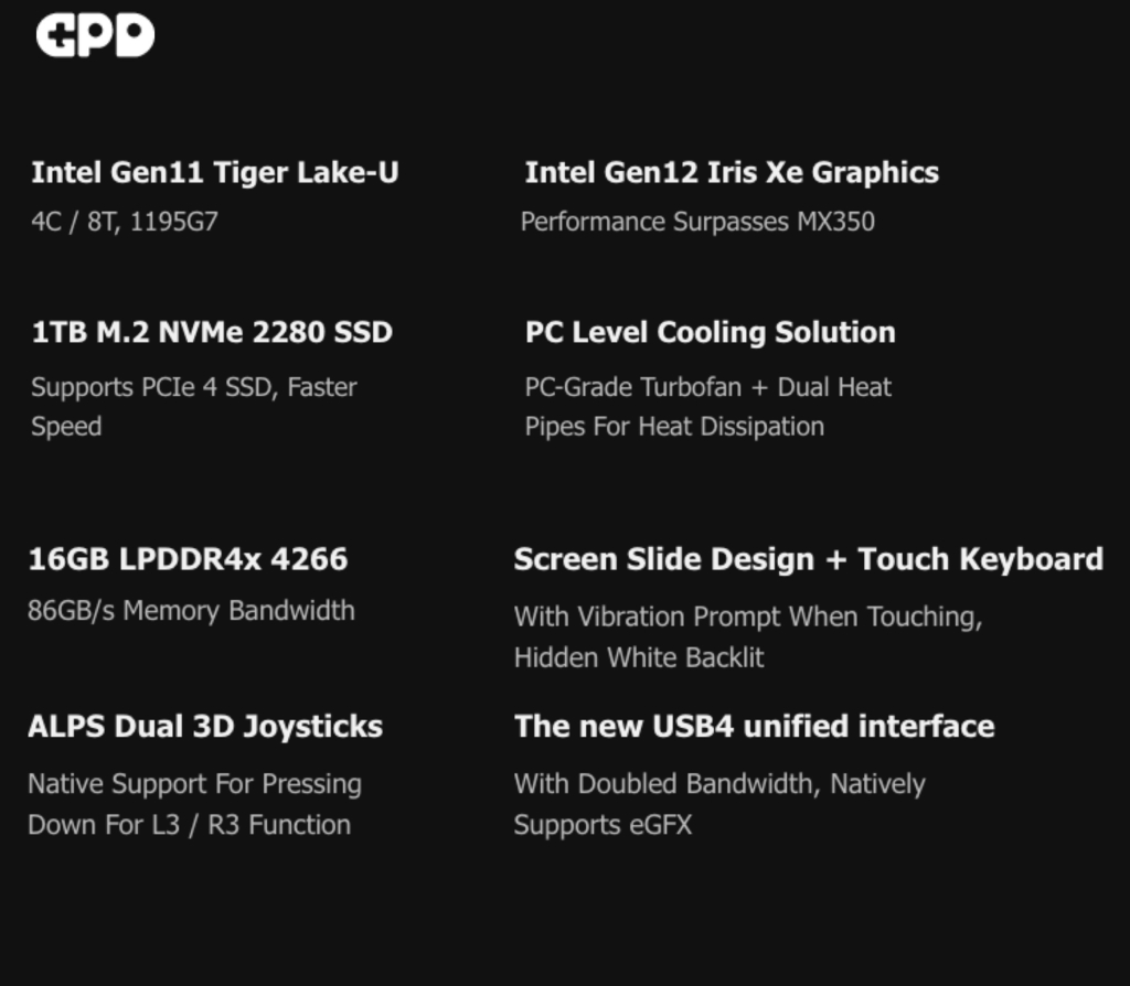 GPD WIN 3 l + Dock Station l Gaming Laptop Handheld l Console Laptop Gamer l 2.9 GHz Intel Core Tiger Lake i7 4-Cores l 5.5" Touchscreen 1280×720 Gorilla Glass 60Hz Display l 16GB LPDDR4x RAM l 1TB M.2 2280 SSD l Intel Gen12 Iris Xe Graphics l O primeiro console deslizante WIN10 de games portátil do mundo l - buy online