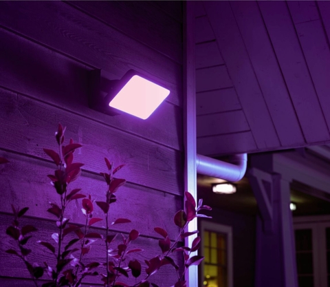 Philips Hue Discover Outdoor Floodlight + Hue Dusk-to-Dawn Sensor de Movimento Outdoor l Luminária de Parede l Projetor de Segurança l Poderoso Fluxo Luminoso 2.300 lumen l LED Integrado l Compatível com a Alexa, Apple Homekit & Google Assistant | Requer Hue Bridge