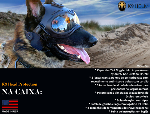 Imagem do K9 Helm CS-1 GoggleHelm Covert Series Headgear , Dogs Helmet , Capacete Tático para Cães