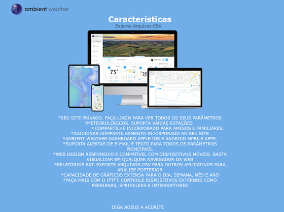 Imagen de Ambient Weather WS-2000 Estação Metereológica Ultrassônica WiFi Compatível com Alexa e Google Internet Conectada