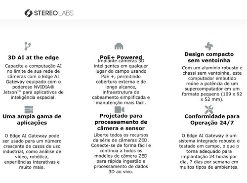 Stereolabs ZED Box NVIDIA Jetson | Edge Ai Gateway | Plataforma Edge Jetson Xavier NX | 256GB SSD