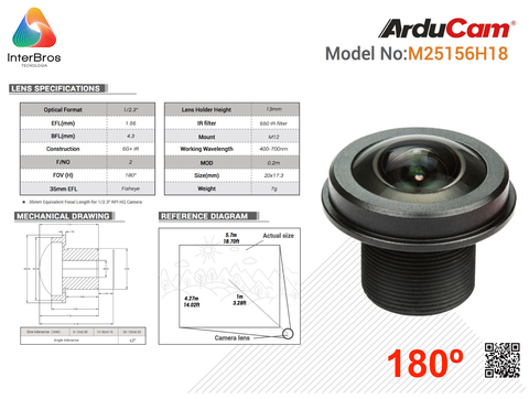 Arducam M12 Lens Kit 6 for Raspberry Pi High Quality IMX477 Camera, Fisheye , Wide Angle , Telephoto M12 Camera Lenses with Lens Adapter LK003 - buy online