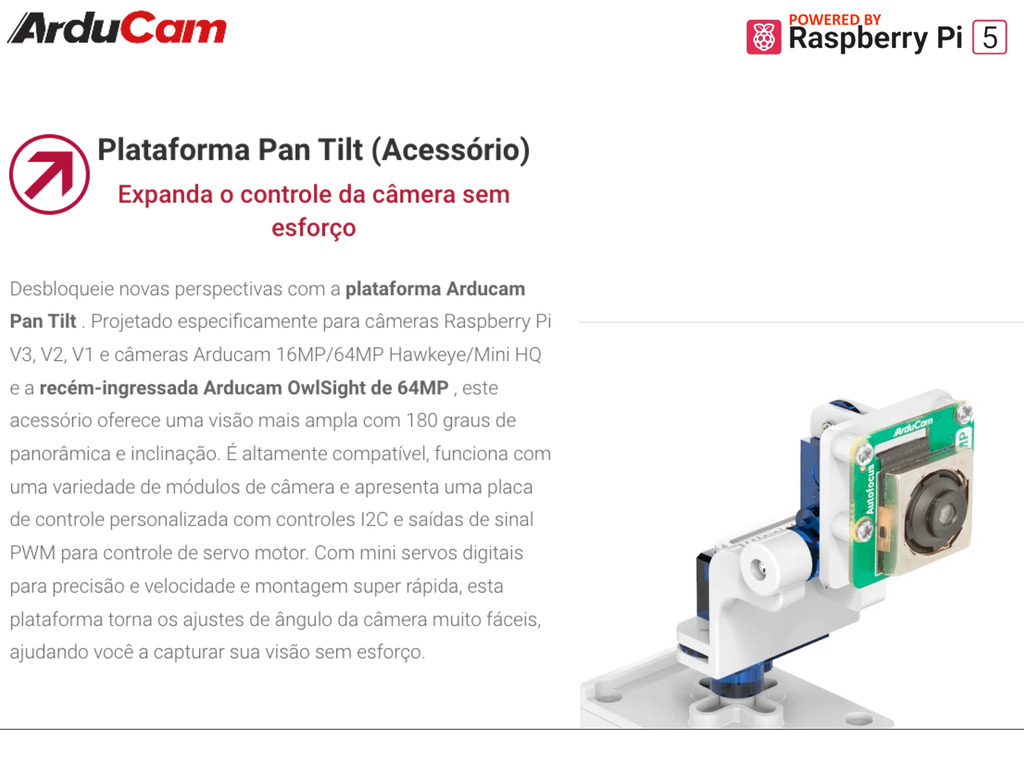 Arducam 64MP Motorized Focus USB 3.0 Camera Module , Raspberry Pi 5 , Sem Case , B0475-1 - comprar online