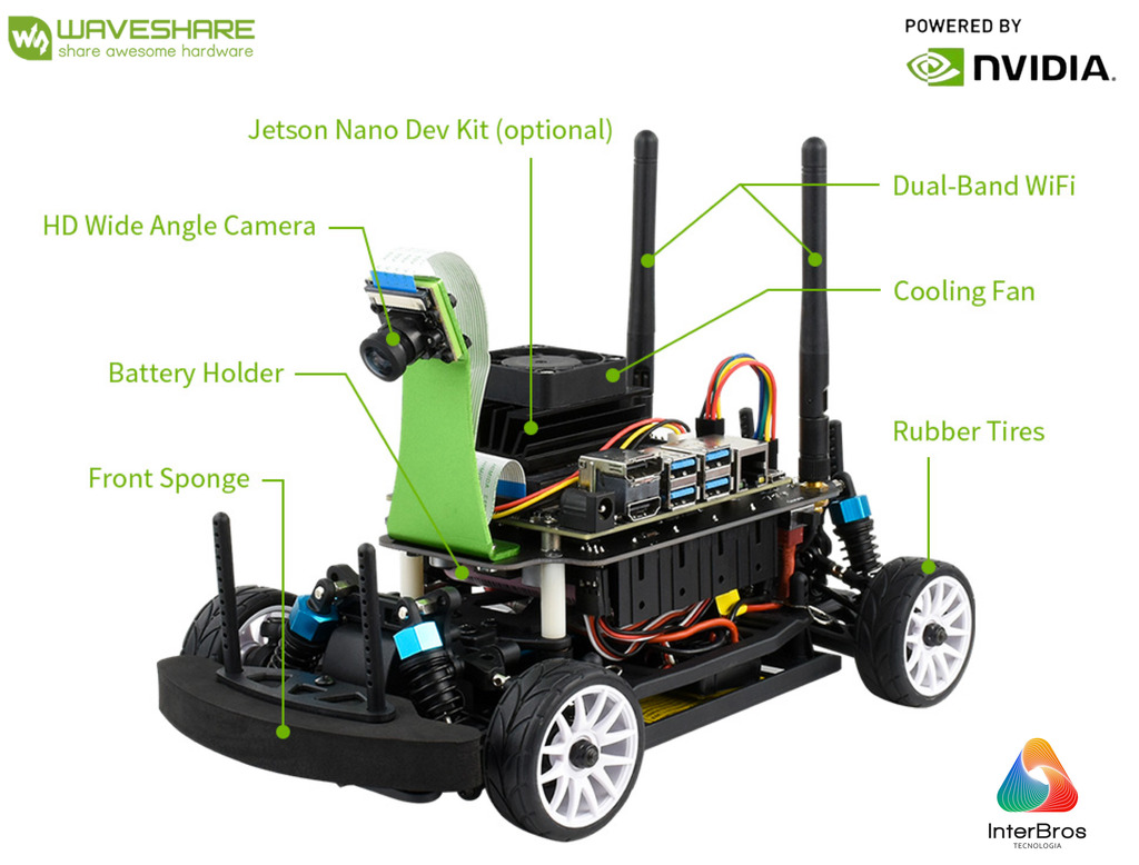 WaveShare JetRacer Pro AI Kit A Pro Version, High Speed AI Racing Robot Powered by NVIDIA Jetson Nano - comprar online