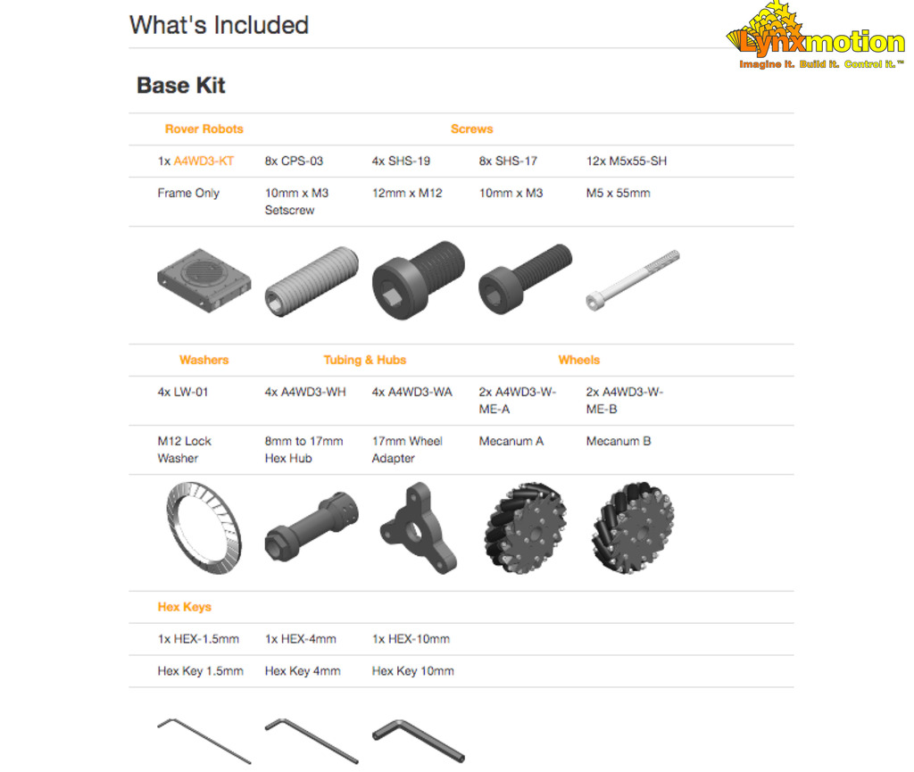 Lynxmotion A4WD3 Rugged Mecanum Rover Autonomous Kit na internet