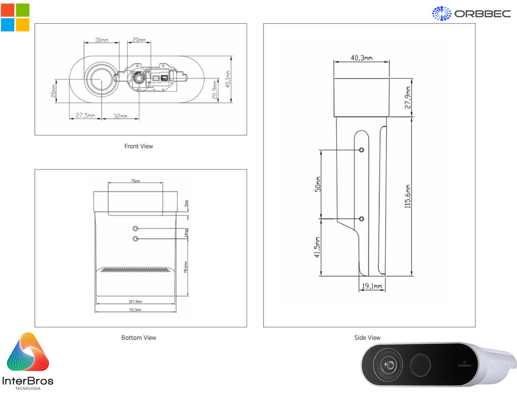 Orbbec Femto Mega TOF Camera , Nvidia Jetson Nano , Sterero Depth Camera , Tecnologia MicroSoft Azure - Loja do Jangão - InterBros