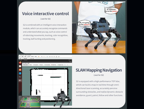 Yahboom 12DOF ROS2 Robot Dog DOGZILLA S2 , AI Vision, Support Lidar Mapping Navigation for Raspberry Pi 4B(Ubuntu 20.04+ROS2) na internet