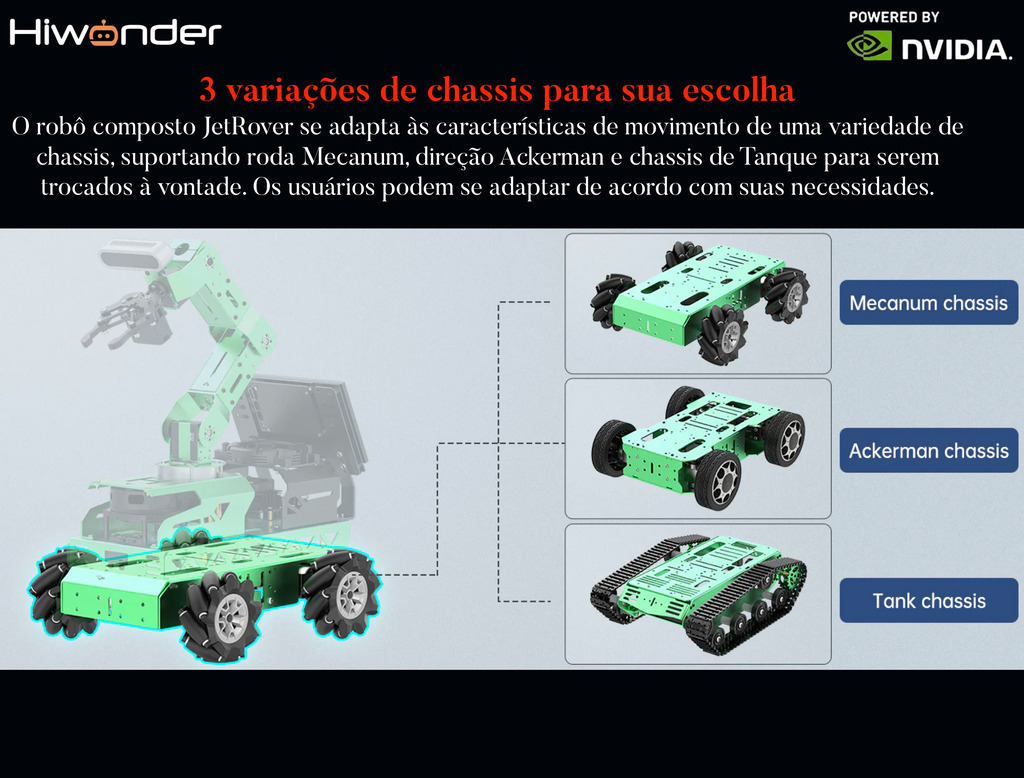 HIWONDER JetRover ROS Robot Car Developer Kit with Vision Robotic Arm Powered by NVIDIA Jetson Nano Support SLAM Mapping/ Navigation/ Python - buy online