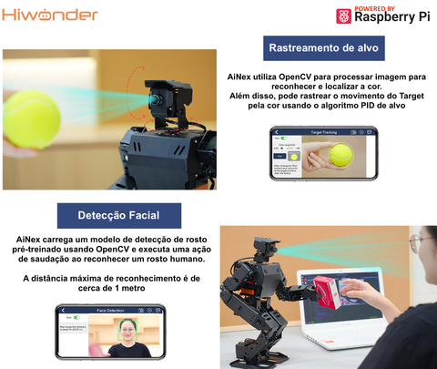 Imagem do Hiwonder AiNex ROS Education AI Vision Humanoid Robot Powered by Raspberry Pi 4B , Developer Kit Humanóide Algoritmo de Cinemática Inversa , Desenvolvido para Aprendizado e Ensino , Idade: 15+