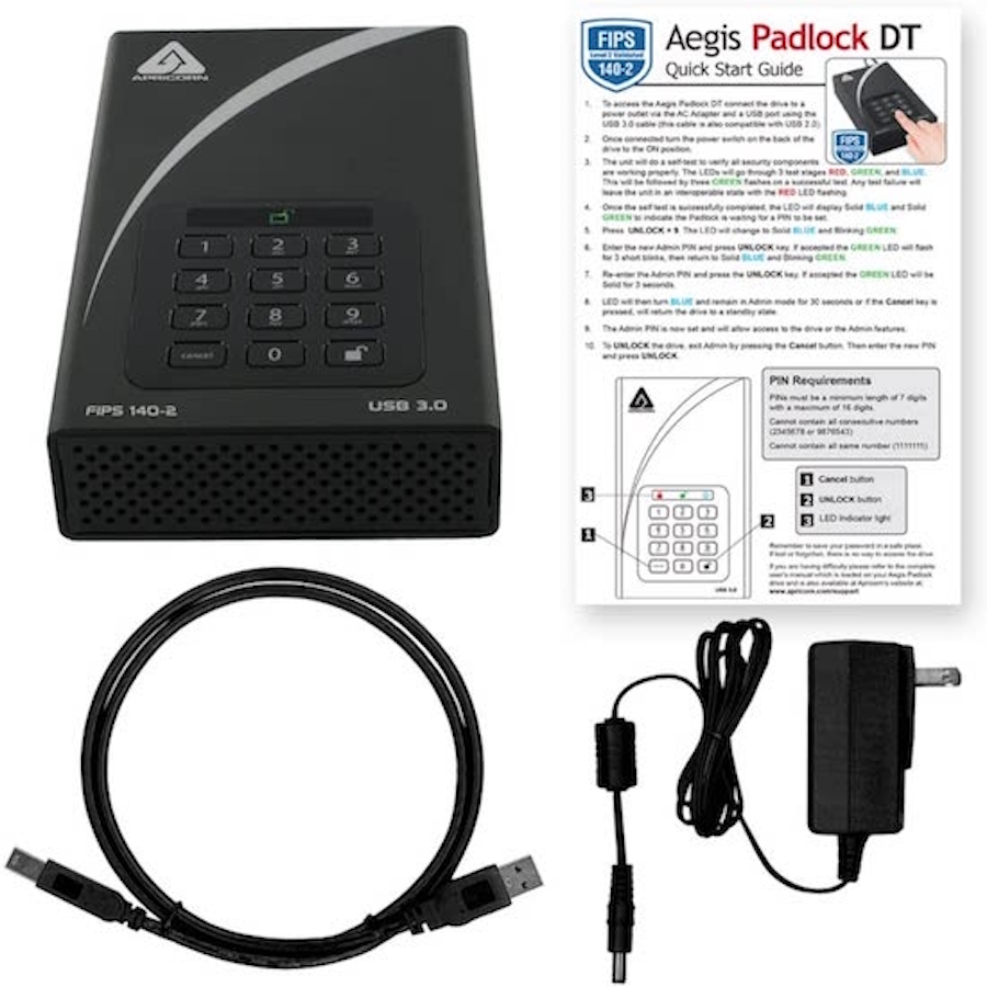 Apricorn 18 TB | USB 3.0 Hard Drive | Aegis Padlock AES-XTS 256-Bits | Disco Rígido Desktop | Criptografia de Grau Militar - buy online