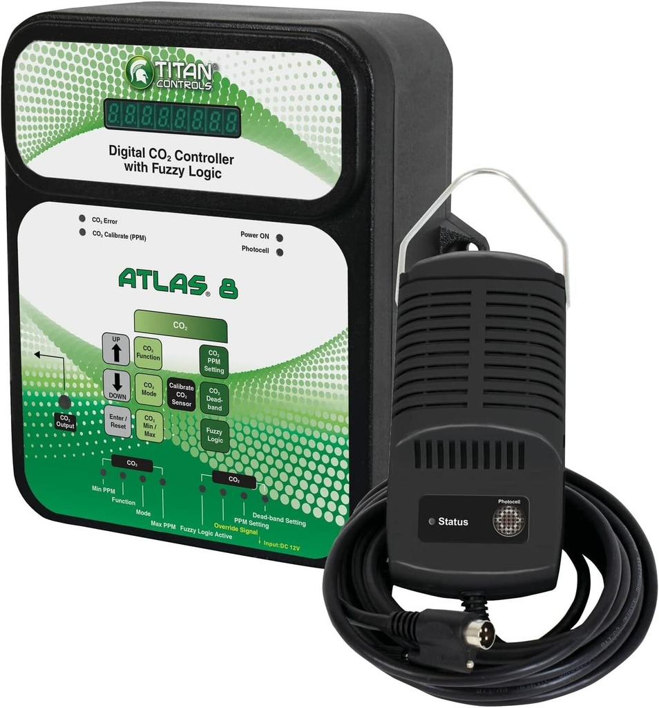 Titan Control Atlas 8 Controlador e Medidor Digital Co2 GrowRoom e Tendas de Cultivo Hidroponia e Solo